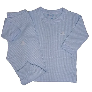 Conjunto Rayon Camiseta e Mijão Longo Azul - Baby Blim