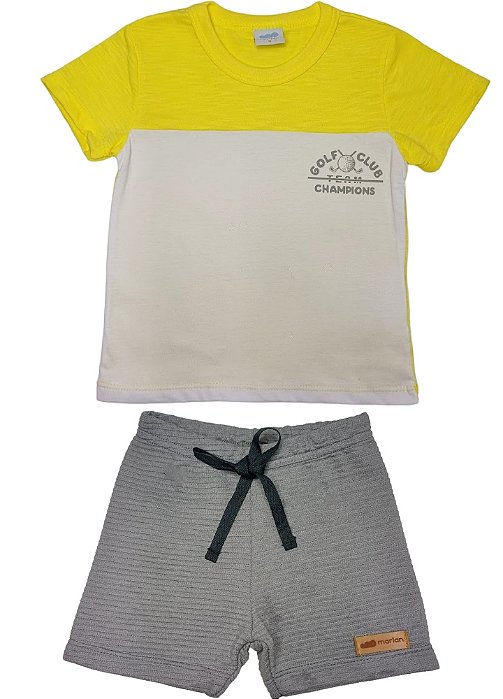 Conjunto Bebê Menino Camiseta e Bermuda Golf Club Marlan Baby - P AO G