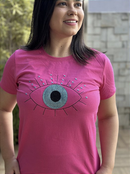 T-Shirt bordada olho grego