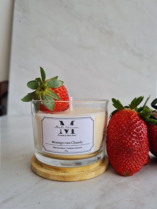 Vela Aromática Morango com Chantily