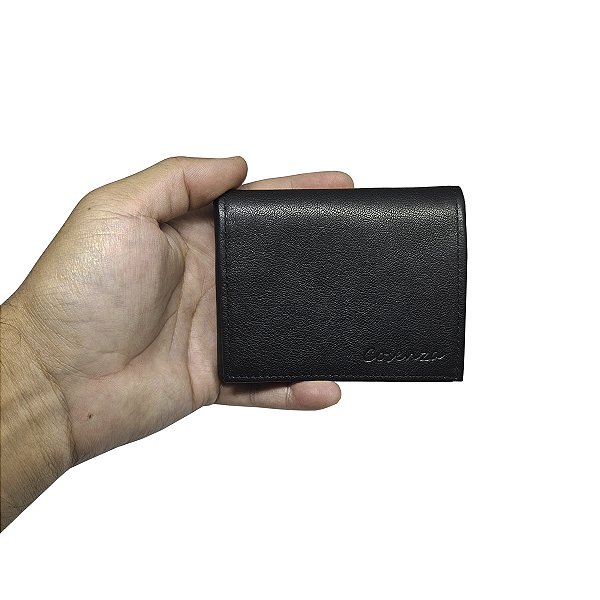 Carteira Masculina Pequena Couro Legítimo - Preto