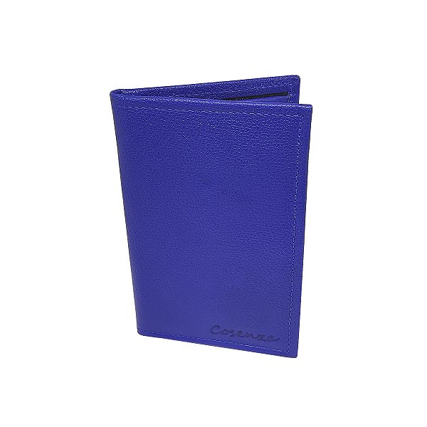 Carteira Masculina Porta Cartão Documento Couro Legitimo - Azul