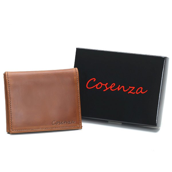 Carteira Masculina Pequena Couro Legítimo - Caramelo