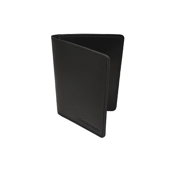 Carteira Masculina Porta Cartão Documento Cnh Rg Couro Legitimo - Preto