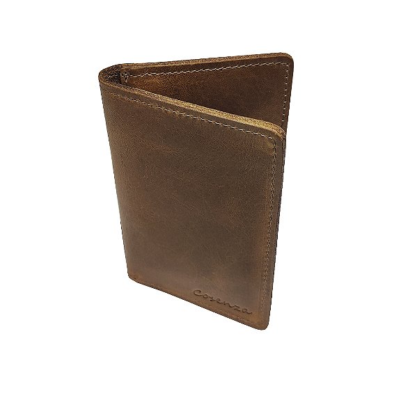 Carteira Masculina Porta Cartão Documento Cnh Rg Couro Legitimo - Caramelo