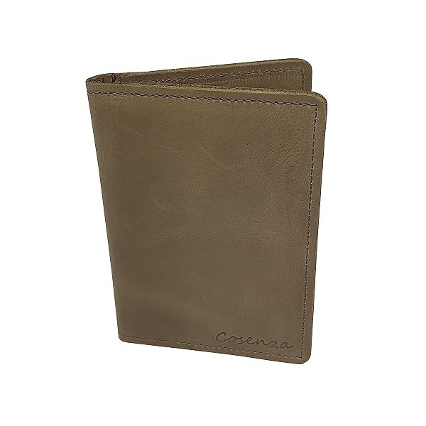 Carteira Masculina Porta Cartão Documento Cnh Rg Couro Legitimo - Bege