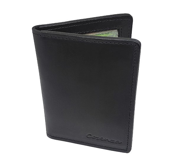 Carteira Masculina Porta Cartão Documento Couro Legitimo - Preto