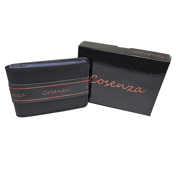 Carteira Masculina Grande Couro Legítimo Cabe Cnh Rg - Preta