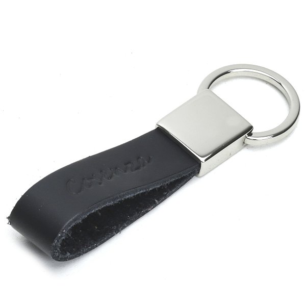 Chaveiro Masculino Com Argola Rebatível E Tira Em couro - Preto