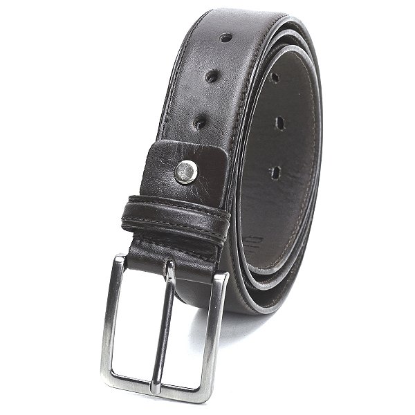 Cinto Masculino Social Couro Legitimo 3,5 Cm - Café