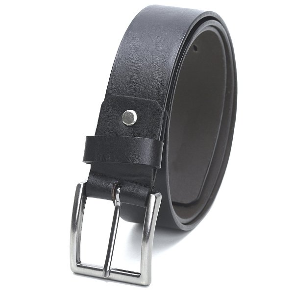 Cinto Masculino Social Sport Couro Legitimo 4 Cm - Preto