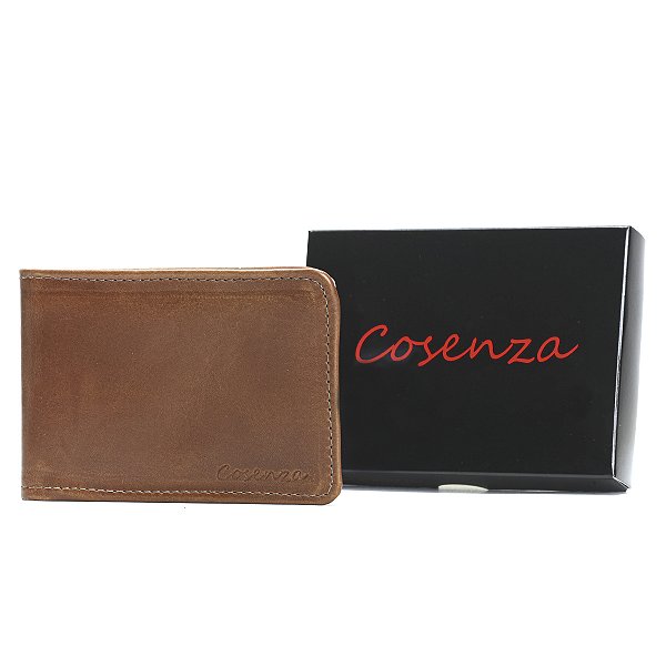 Carteira Masculina Grande Couro Legítimo Cabe Cnh Rg - Caramelo Fóssil