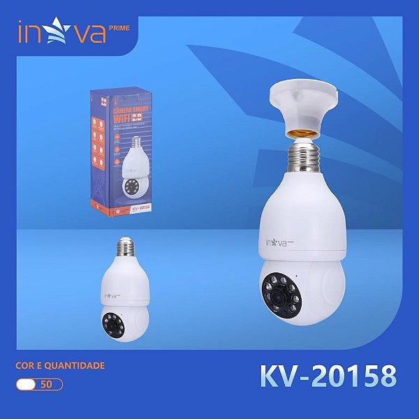 Camera Smart Wifi 2.0 Inova Kv-20158 Panorâmica sem fio giratória 360 full HD visão noturna segurança - bivolt