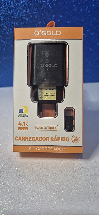 Kit de Carregador 2 Portas USB para Tipo-C 4.1A