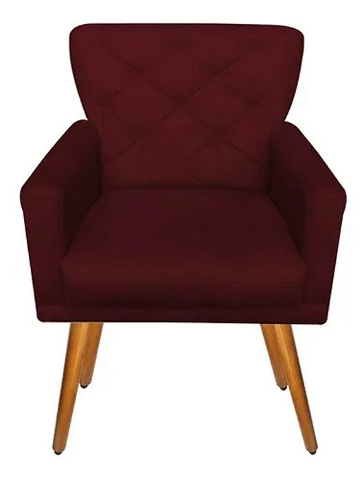 Poltrona Ana Suede Bordo