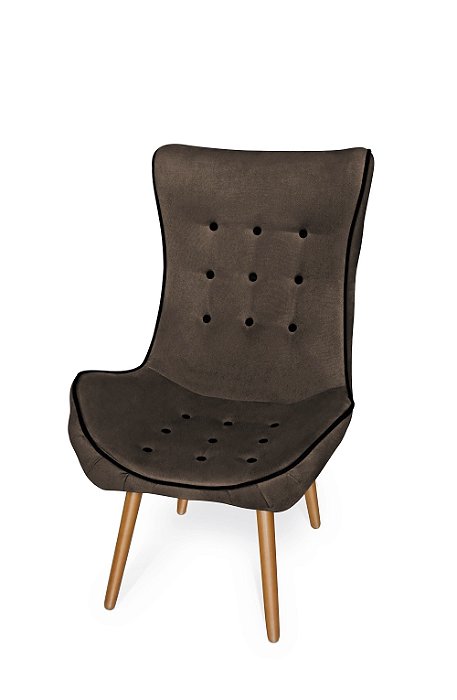 Cadeira de Jantar para Cozinha Jessica Suede Marrom