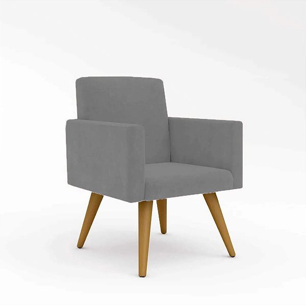 Poltrona Nina Suede Cinza