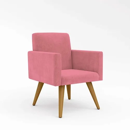 Poltrona Nina Suede Rosa
