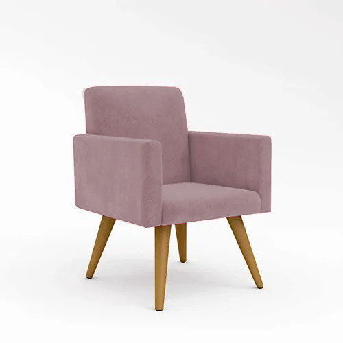 Poltrona Nina Suede Rosê