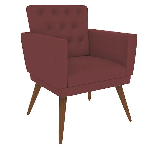 Poltrona NIna Captone Suede Vermelho
