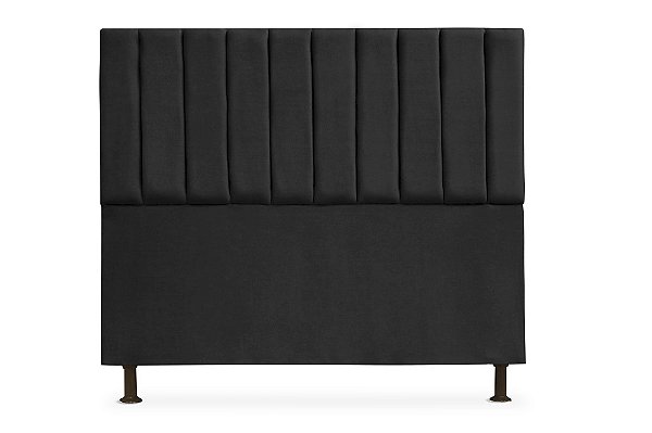 Cabeceira Solteiro 90 CM Suede Preto Cancum