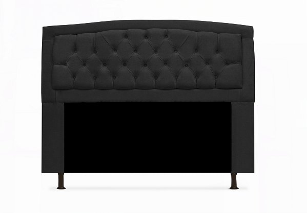 Cabeceira Geovana 90 CM Suede Preto