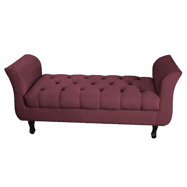 Divã Recamier Barcelona - 1,60 Suede - Vinho