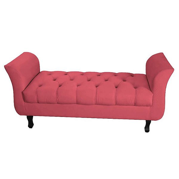 Divã Recamier Barcelona - 1,95 Suede - Vermelho
