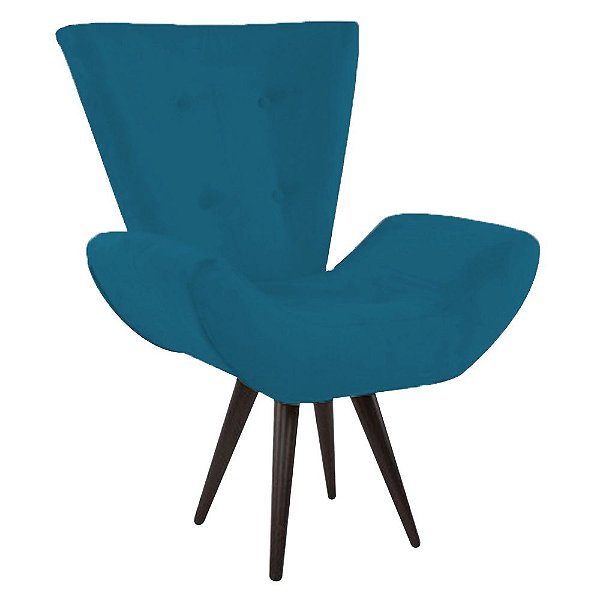 Poltrona Decorativa Bella Suede Azul Marinho