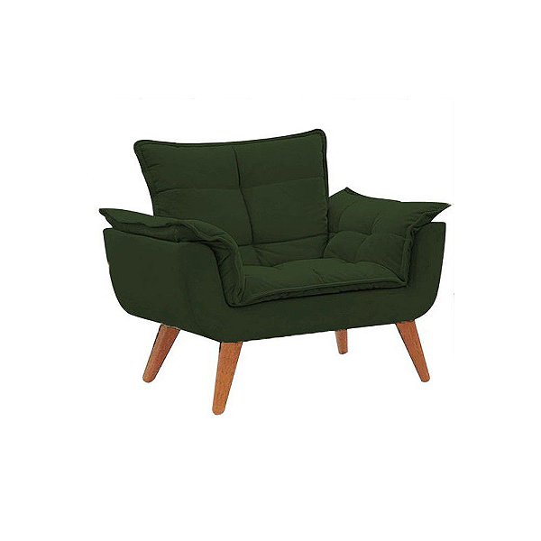 Poltrona Decorativa Opala Suede Verde