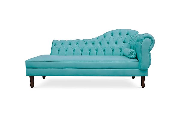 Divã Cancun 185 cm Esquerdo Azul Turquesa