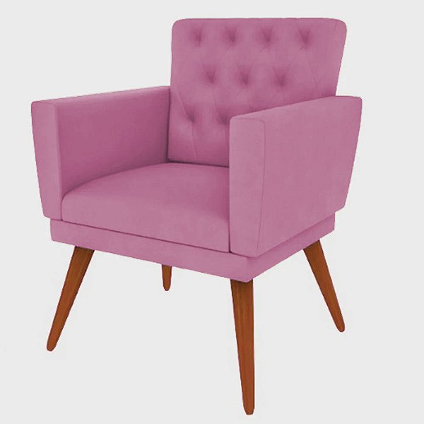 Poltrona Nina com Capitone - Rosa