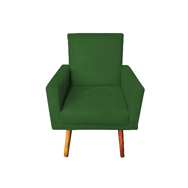 Poltrona Decorativa Nina com Rodapé Suede Verde
