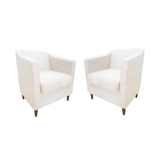 Kit 2 Poltronas Titânio Suede Branco
