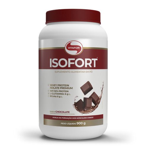 Whey Protein Isolado Isofort 900g Chocolate Vitafor
