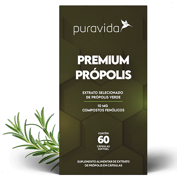 Própolis Premium Puravida 10mg 60 cápsulas Softgel