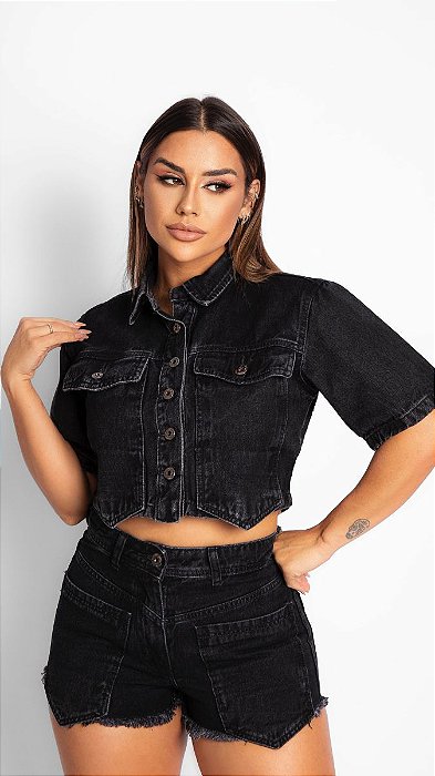 Jaqueta Feminina Jeans Black