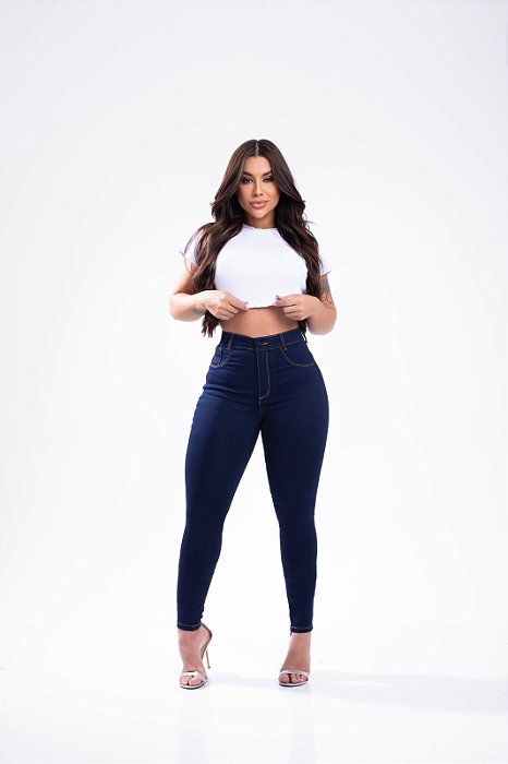 Calça Skinny Escura (Lisa)