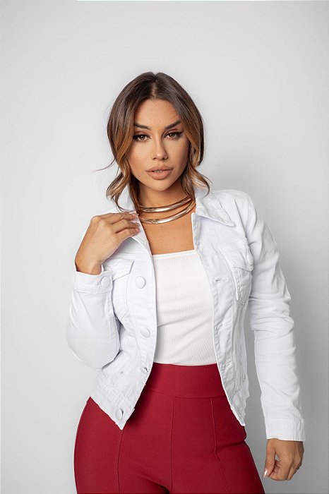 Jaqueta Feminina Manga Longa Branca