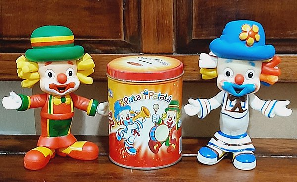 Palhaços Patati e Patatá em Vinil + Lata Cofrinho