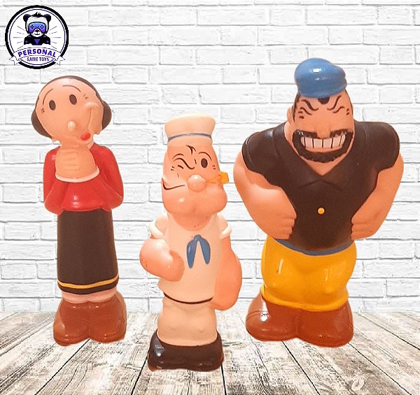 Bonecos Coleção Popeye Brutus Olivia em Vinil Original Estrela