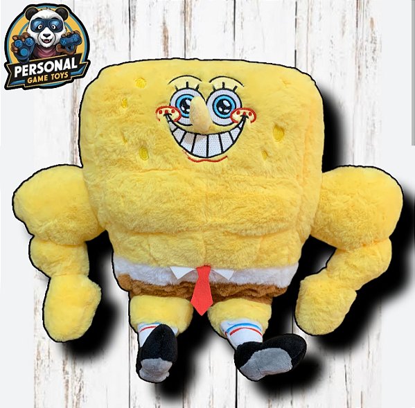 Pelúcia Bob Esponja Forte Bombado Musculoso 38cm