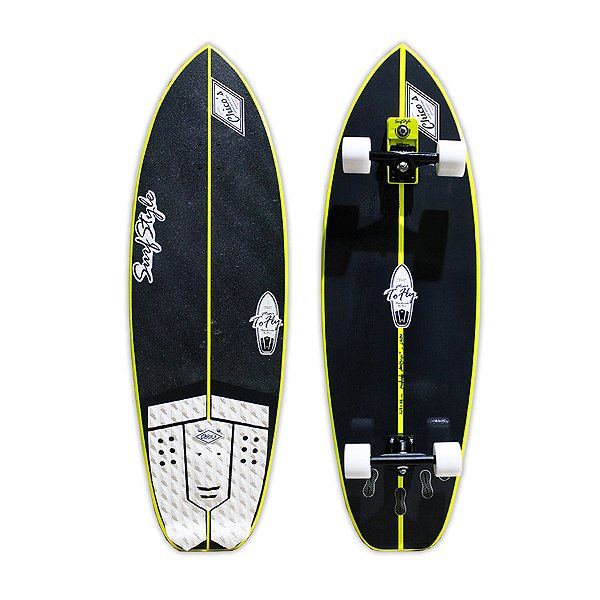 Skate Simulador de Surf Mini to Fly S8 115x35cm com Base Simuladora de Surf, Rolamentos Everlong e Rodas Chico's 70mm 85A