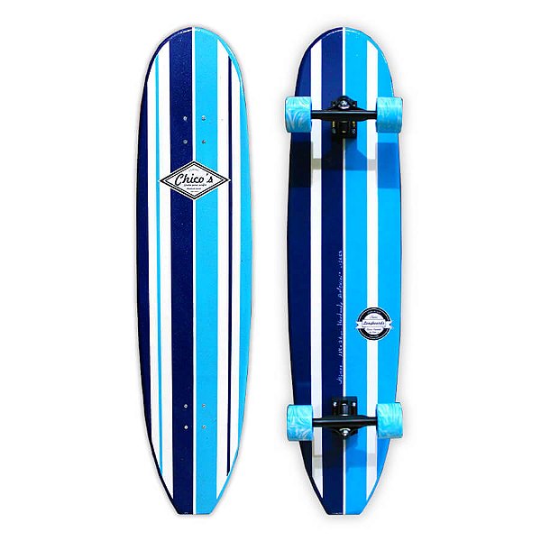 Skate Longboard Waimea 115x26cm Com Eixos Invertidos 160mm E Rodas Mentex 74mm Peça Exclusiva
