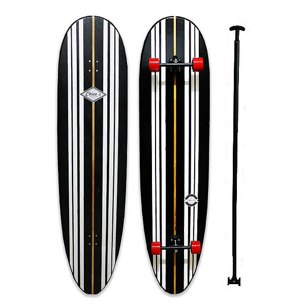 Skate Longboard Classic Macumba 170x41cm com Remo, Eixos Invertidos 200mm, Rolamentos Mini Logo Importados e Rodas 70mm