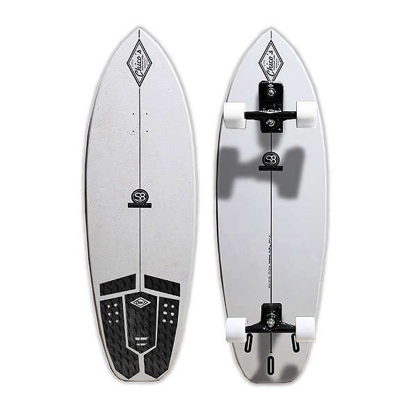 Skate Simulador de Surf Mini to Fly S8 115x35cm com Base Simuladora de Surf, Eixos 159mm, Rolamentos Mini Logo e Rodas Chico's 70mm - PEÇA EXCLUSIVA