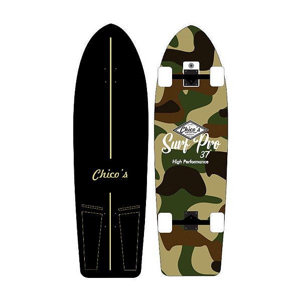 Skate Simulador de Surf 37" SurfPro 2026 com Base SImuladora de Surf - com concaves