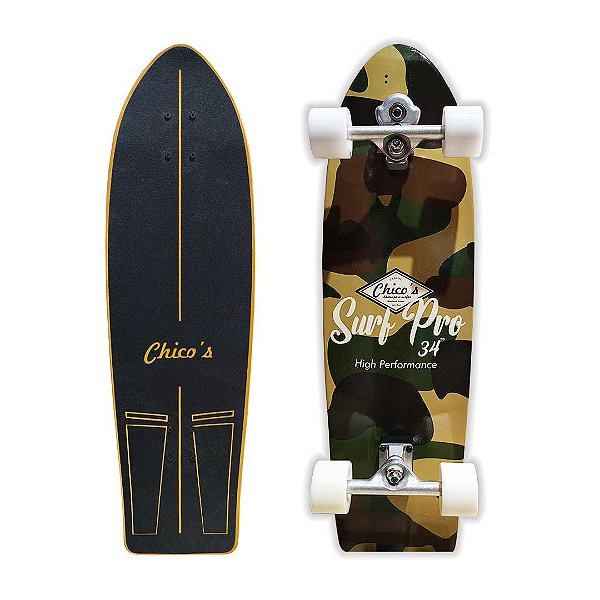 Skate Simulador de Surf 34" SurfPro 2026 com Eixo Simulador de Surf com Rodas mistas 85a e 90a