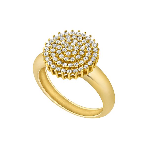 Anel chuveiro em ouro amarelo e diamantes