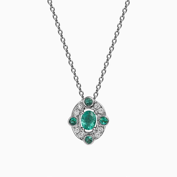 Colar em ouro branco com turmalinas paraíba e diamantes